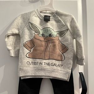 Star Wars Baby Yoda Fleece Top and Bottom Set 6-9M